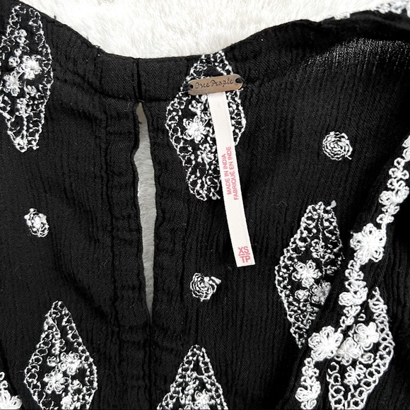 Free People Diamond Embroidered Tunic Black Size XS - Picture 9 of 16